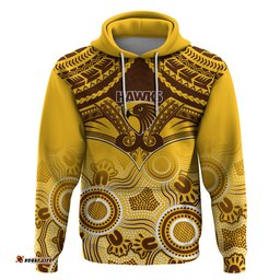 hawthorn football hoodie hawks aboriginal mix polynesian pattern