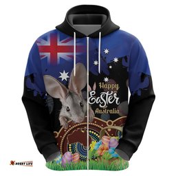 personalised australia easter day hoodie aussie bilby aboriginal art