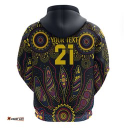 custom adelaide football hoodie with crow aboriginal art style