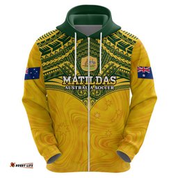custom australia matildas hoodie polynesian mix gold marble