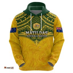 custom australia matildas hoodie polynesian mix gold marble