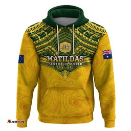 custom australia matildas hoodie polynesian mix gold marble