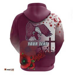 custom sea eagle rugby anzac hoodie the military soldiers with red poppy