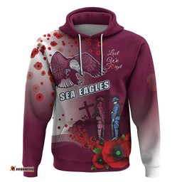 custom sea eagle rugby anzac hoodie the military soldiers with red poppy