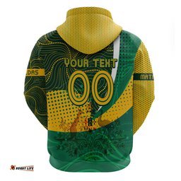 personalised matildas australia soccer hoodie aboriginal dot painting dt02