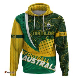 personalised matildas australia soccer hoodie aboriginal dot painting dt02