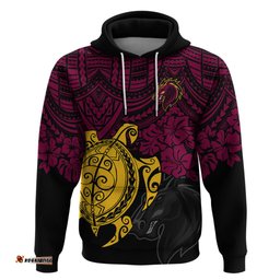 custom broncos rugby hoodie brisbane hibiscus and turtle with polynesian pattern