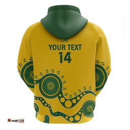 custom australia rugby hoodie go wallaroos 2024 pacific aboriginal art