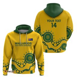 custom australia rugby hoodie go wallaroos 2024 pacific aboriginal art