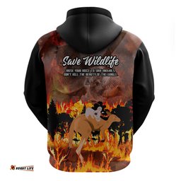 save wildlife australia hoodie bushfire awareness