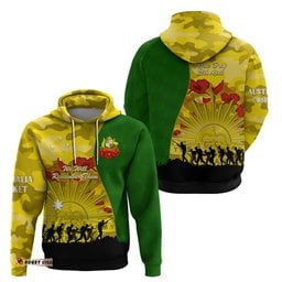 australia cricket anzac day 2024 hoodie australian army camouflage with poppies