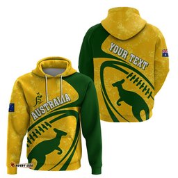 personalised aussie wallabies hoodie rugby world cup sporty dynamic