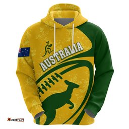 personalised aussie wallabies hoodie rugby world cup sporty dynamic