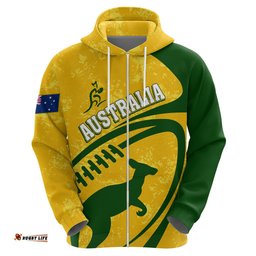 personalised aussie wallabies hoodie rugby world cup sporty dynamic