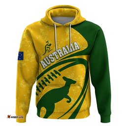 personalised aussie wallabies hoodie rugby world cup sporty dynamic