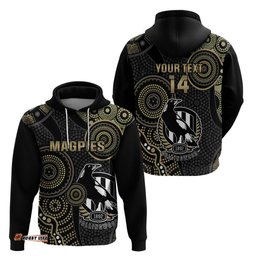 custom afl collingwood hoodie indigenous magpies dynamic version