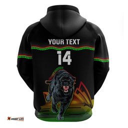 custom australia day panthers hoodie nrl 2024 sydney opera house with map black