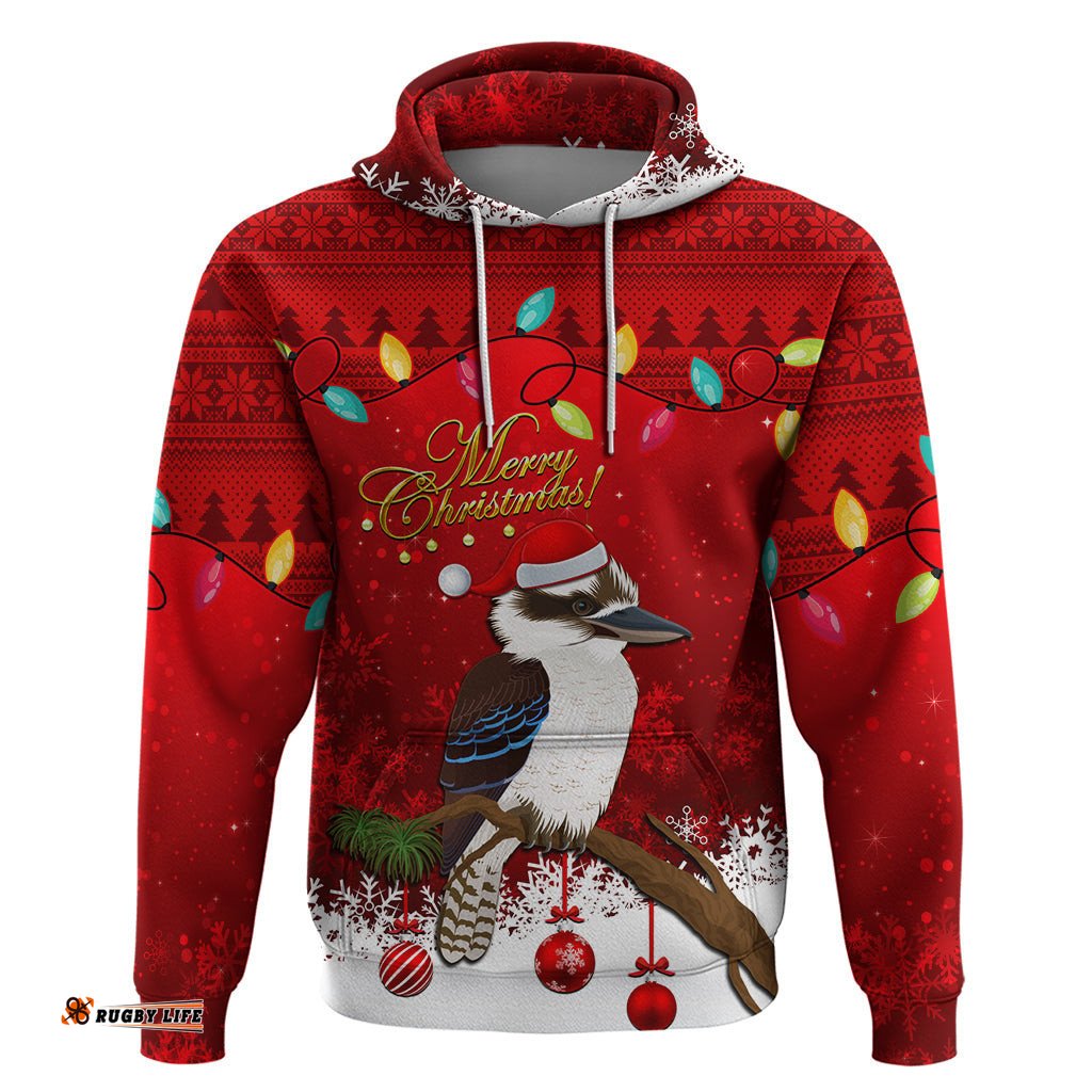 australia christmas hoodie aussie kookaburra santa merry xmas