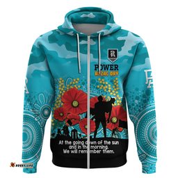 custom port adelaide football anzac hoodie gallipoli camouflage with poppies