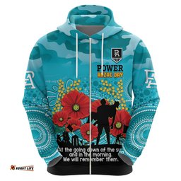 custom port adelaide football anzac hoodie gallipoli camouflage with poppies