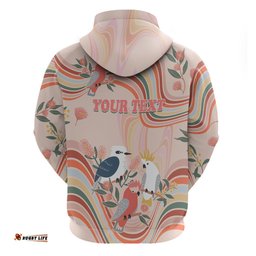 personalised australia hippie christmas hoodie cockatoo kookaburra with wattle pink peach style