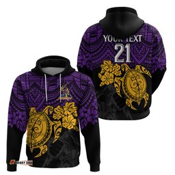custom storm rugby hoodie melbourne hibiscus and turtle with polynesian pattern