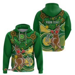personalised australia boxing kangaroo hoodie aussie indigenous art mix national color