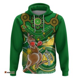 personalised australia boxing kangaroo hoodie aussie indigenous art mix national color
