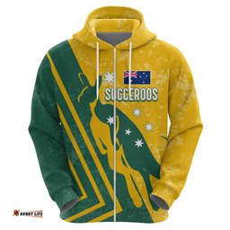 personalised australia soccer hoodie green & gold go socceroos