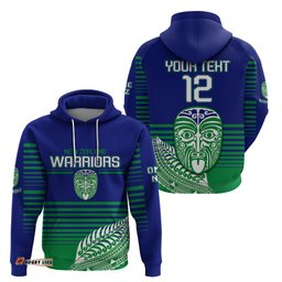 custom warriors new zealand rugby hoodie maori face ta moko simple style
