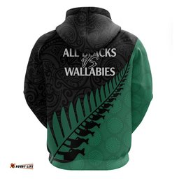 australia wallabies and aotearoa rugby hoodie kangaroo black fern maori green vibe