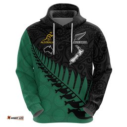 australia wallabies and aotearoa rugby hoodie kangaroo black fern maori green vibe