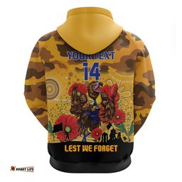 custom eagles football anzac hoodie gallipoli camouflage with poppies
