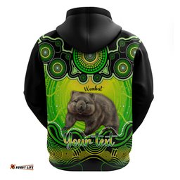 personalised australia taurus wombat zodiac hoodie auz astrology aboriginal green