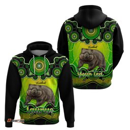 personalised australia taurus wombat zodiac hoodie auz astrology aboriginal green