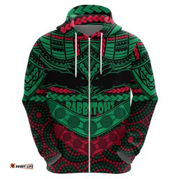 custom rabbitohs rugby hoodie polynesian and aboriginal special version