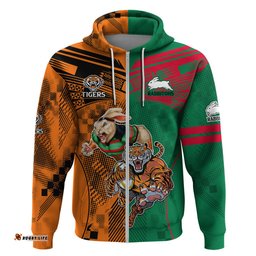 custom wests tigers and rabbitohs rugby hoodie sporty style