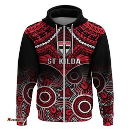 st kilda football hoodie saints aboriginal mix polynesian pattern