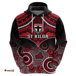 st kilda football hoodie saints aboriginal mix polynesian pattern