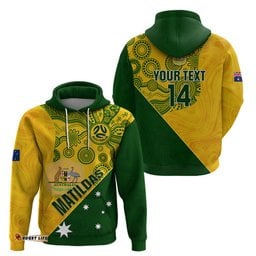 custom matildas soccer hoodie australian indigenous national color