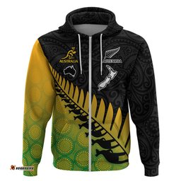 custom australia wallabies and aotearoa rugby hoodie kangaroo black fern maori gradient vibe