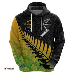 custom australia wallabies and aotearoa rugby hoodie kangaroo black fern maori gradient vibe