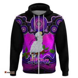 personalised australia libra cockatoo zodiac hoodie auz astrology aboriginal magenta