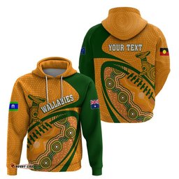 personalised aussie wallabies hoodie rugby world cup indigenous