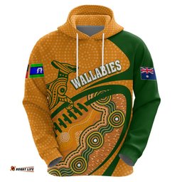 personalised aussie wallabies hoodie rugby world cup indigenous