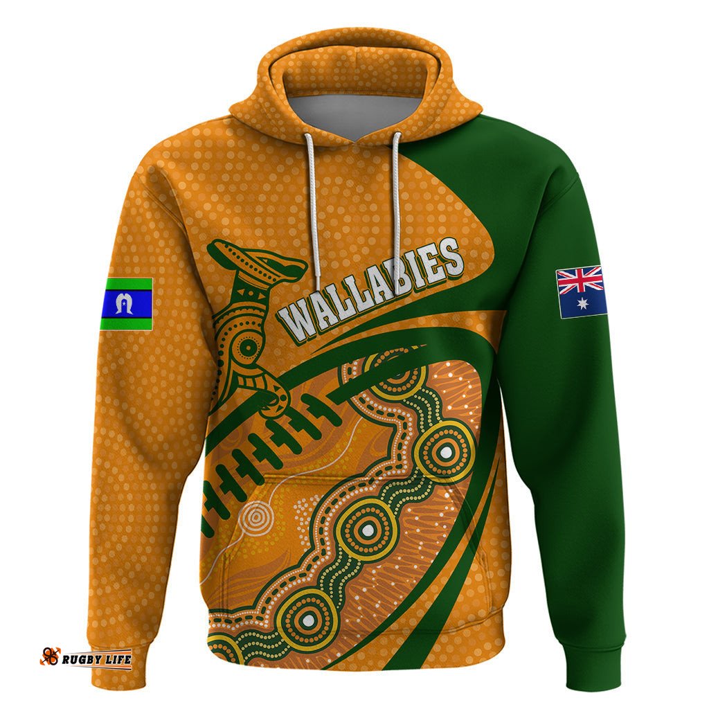 personalised aussie wallabies hoodie rugby world cup indigenous
