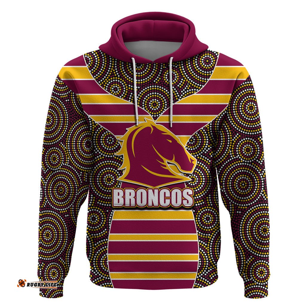 nrl boncos hoodie mix dot aboriginal