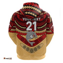 custom dolphins rugby hoodie polynesian and aboriginal vibe