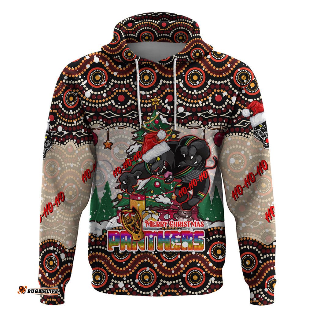 penrith panthers christmas hoodie rugby australia mascot dt02