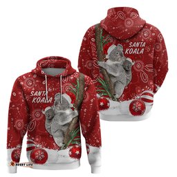 australia christmas aboriginal hoodie santa koala ver01